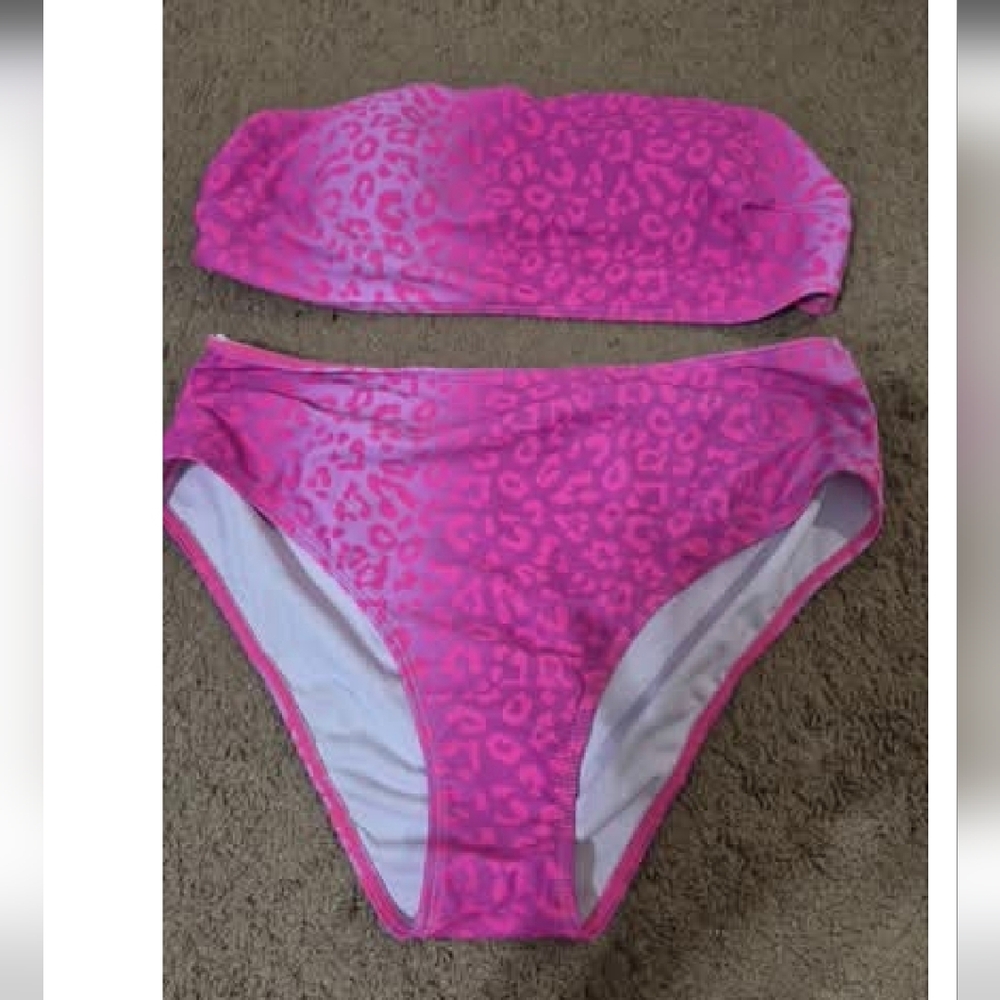 SHEIN Pink Leopard Print Bikini